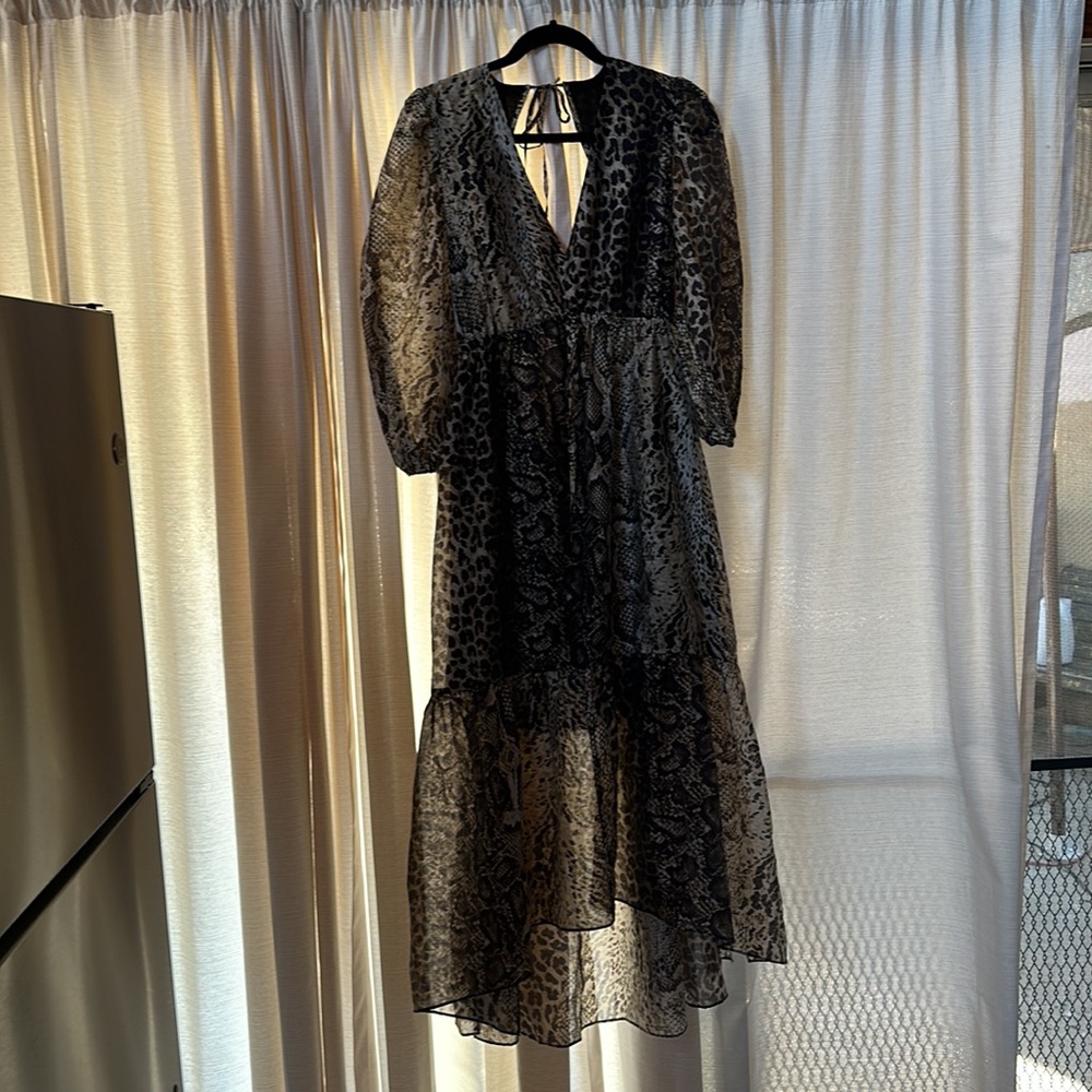 All Saints Animal Print Dress - Brown and Black - Picture 7 of 9